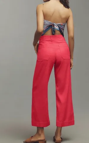 Anthropologie Maeve The Colette Wide-Leg Cropped Linen Pants, Size 29 thumbnail 4