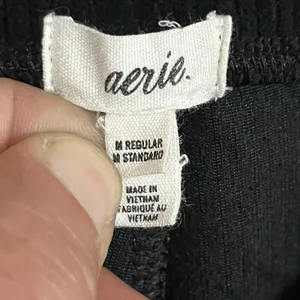 Aerie Women's Black Ribbed Flare Leggings Size‎ Medium Regular Loungewear thumbnail 6