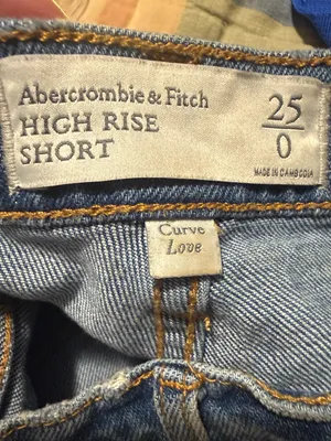 Abercrombie & Fitch‎ Cutoff High Rise Denim Jean Shorts distressed size 25 (0) thumbnail 4