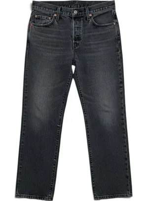 Levis Premium 501 Original Fit Jeans Gray W24 L30 Straight Leg High Rise Denim thumbnail 1