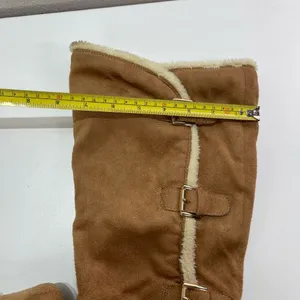 Wanted Chestnut Buckle Boots Women's 8.5 Faux Suede Fur Trim Zip Up Outdoor Cozy thumbnail 3
