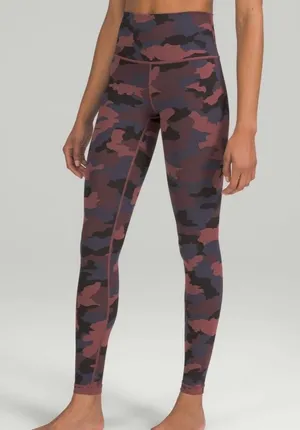 EUC Lululemon Wunder Under High-Rise Camo Smoky Night Sea Size 4 thumbnail 1
