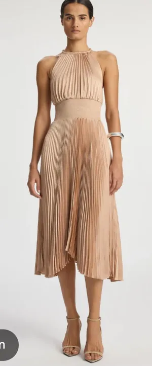 A.L.C. Frank Renzo II Satin Pleated Dress Bella size 6 thumbnail 1