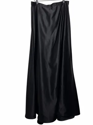 TADASHI SHOJI Black Satin Maxi Skirt thumbnail 3