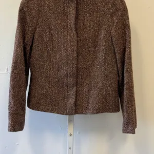 Vintage Philippe Adec Paris Wool Tweed Blazer Jacket Brown Burgundy Size 12 thumbnail 5