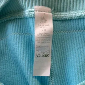 OFFLINE by Aerie Ribbed High Waisted Athletic Shorts Aqua Blue Medium thumbnail 4