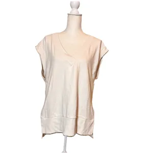 Athleta Retroterry V-Neck Sleeveless Sweatshirt Tee Ivory White Size M‎ thumbnail 2