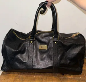 Packs Project Black & Gold Faux Leather Duffle Bag thumbnail 1