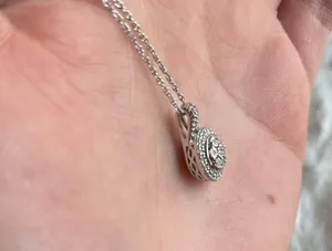 Sterling Silver Diamond Pendant Necklace thumbnail 5