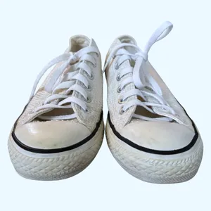 Converse All Star Textured White‎ Sneakers Women's Sz 8 thumbnail 4
