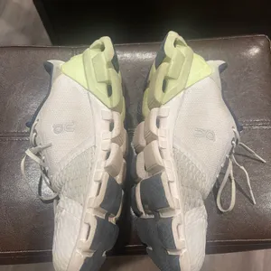 On Clouds Women's Sneakers - White and Lime Green thumbnail 3
