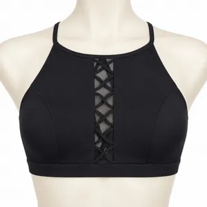 Lululemon 38D Shoreline Bikini Top Black Swimsuit High Neck Swim UV Protected thumbnail 1
