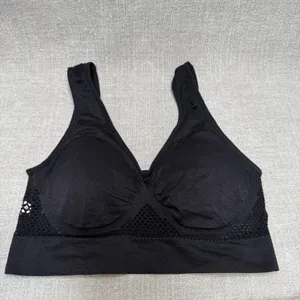 2 Pack Wireless Black Seamless Sports‎ Bras Size Large Mesh Back Bralette Set thumbnail 2