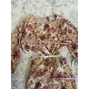 En Saison Lissandra Midi Dress Pink Floral Size Small NWT Long Sleeve Cut Out thumbnail 7