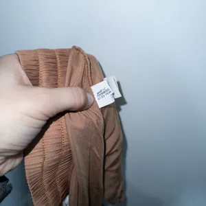 Aerie Champagne Tan Satin Elastic Waist Pull On Wide Leg Cargo Pants Size Medium thumbnail 11