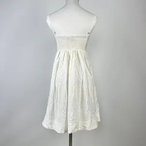 NWOT Farm Rio Linen Blend White Sleeveless Mini Dress Size L thumbnail 10