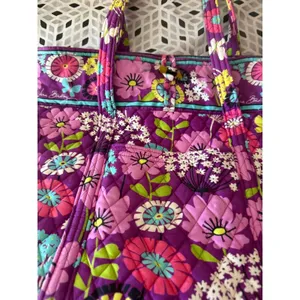 Vera‎ Bradley Y2k Plum Petals Quilted Cotton Tote Bag Purple Floral Butterfly thumbnail 2