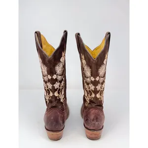 Toro Moro Womens Western Boots Brown Leather Floral Square Cowgirl Rodeo US 4.5 thumbnail 7