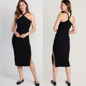Old Navy Rib-Knit‎ Halter Midi Dress Medium NWT thumbnail 2