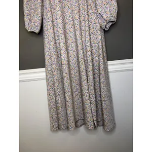 ASTR The Label Dress Womens Medium Blue Floral Cutout Maxi Long Sleeve Boho thumbnail 3