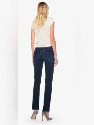 MOTHER Straight Leg The Rascal Skimp Jeans in Dark Blue Wash Size 26 thumbnail 2