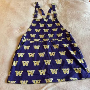 Tellum + Chop purple University Washington Huskies overalls mini dress size L thumbnail 1
