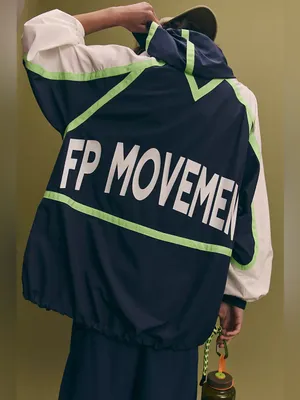 NWT Free People FP Movement Care FP Like The Wind Logo Jacket - midnight navy- M thumbnail 4