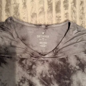 American Eagle‎ Soft & Sexy Grey Tie Dye Long Sleeve Top L thumbnail 3