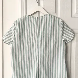 Emery Rose NWT Green White Nautical Striped Notched Collar Boxy Sundress Large thumbnail 10