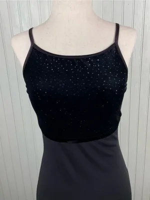 Vintage Y2K Byer Too Sparkly Black Velvet Top Maxi Slip Dress Small Whimsigoth thumbnail 3