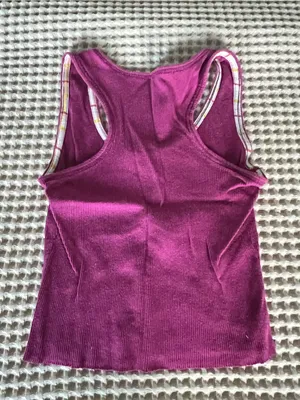 Women's Ribbed Tank Top in Magenta thumbnail 2