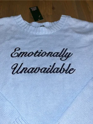 NWT Wild Fable Emotionally Unavailable Sweater XXL Light Blue Knit Pullover thumbnail 3