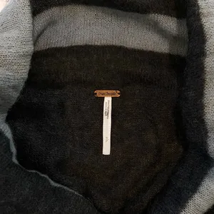 Lulu Rugby Blue Striped Cowl Neck Alpaca Wool Blend Sweater thumbnail 8