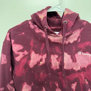 Champion Tie Dye Magenta Hoodie Hooded Sweatshirt thumbnail 4