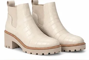 Dolce Vita Huey H2O Ivory Croc-Embossed Chelsea Boots – Size 8.5 thumbnail 1