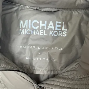 Michael Kors Packable Down Fill Taupe Brown‎ Tan Long Jacket Coat XL thumbnail 2