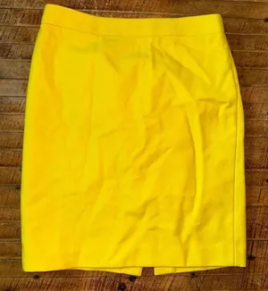 J Crew goldenrod yellow wool blend business casual pencil skirt thumbnail 1