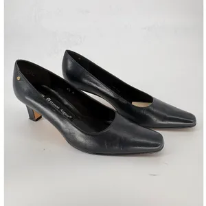 Vintage Etienne Aigner Pumps Womens 8.5 Black Leather Smart Kitten‎ Heel Spain thumbnail 9