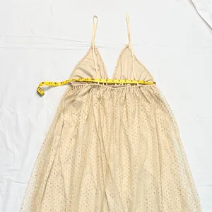 Beginning Boutique NWOT Faeriesty V-Neck Glitter Maxi Dress – Champagne/Gold – L thumbnail 10