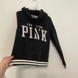 VS PINK VICTORIA'S SECRET Perfect Pullover Black White Logo Hoodie Sweatshirt M thumbnail 9