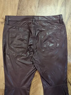 Banana Republic Faux Leather Bootcut Pants 31/12 – Deep Burgundy Wine, Chic Fit thumbnail 5