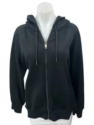 Abercrombie & Fitch YPB neoKNIT Women's Black Zip Up Hooded Hoodie Jacket Size M thumbnail 1