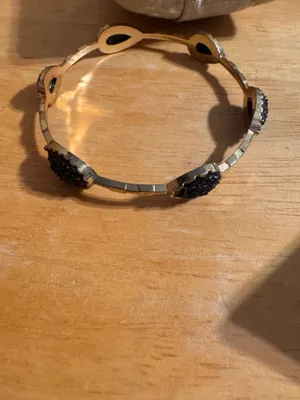 Gold Tone Faux Druzy Bangle Bracelet thumbnail 6