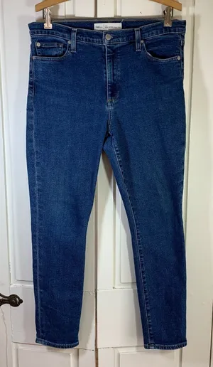 Gap‎ 1969 True Skinny HR Jeans Dark Stone Wash Denim 31R (34x27) Minimalist thumbnail 1