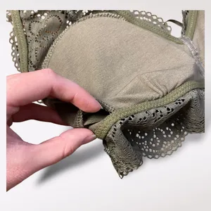 American Eagle Aerie Green Wildflower Lace‎ Padded Halter Bralette Size M NWT thumbnail 7