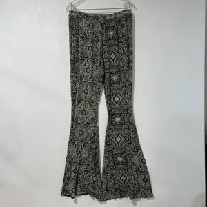 Abercrombie & Fitch Paisley Flare Pants Gray Green Boho Bell Bottom Women’s Larg thumbnail 2