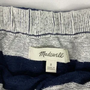 Madewell Shirt Womens Small Blue Off The Shoulder Striped‎ Jersey Knit Cotton thumbnail 3