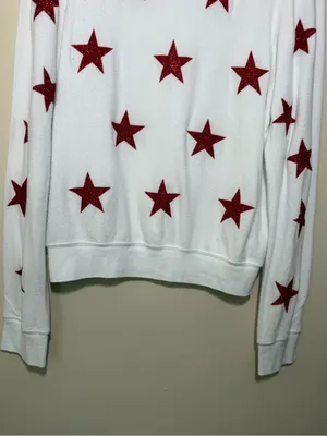 Wildfox Red Glitter Star Jumper Sweatshirt thumbnail 3
