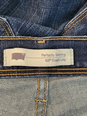 Levi's Womens 512 Perfectly Slimming Dark Wash Straight Leg Jeans Size 12 thumbnail 10