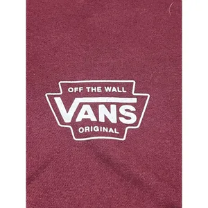 Vans Off the Wall Hoodie Kangaroo Pocket Front Back Graphic Maroon Burgundy Sz M thumbnail 2